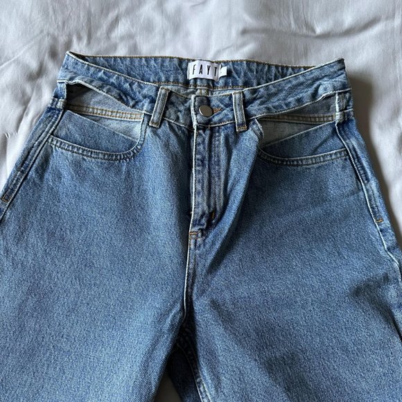 FAYT Women's Jeans Regular Fit Pants Blue Size M 100% Cotton EUC - Picture 5 of 10
